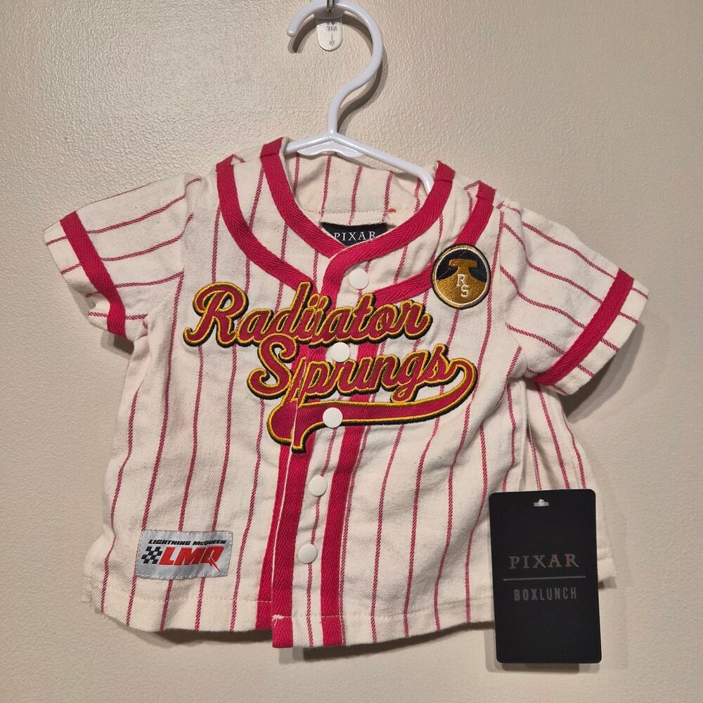 Disney Pixar Box Lunch 3 Month Cars Lightning McQueen Baseball Jersey Set